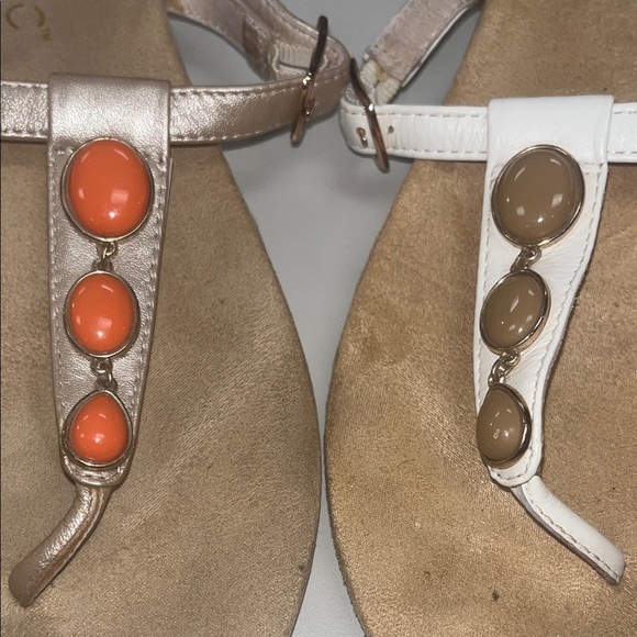 Vionic Women's Jada Style Sandals - White and Tan bundle both size 7 preowned - Picture 11 of 12